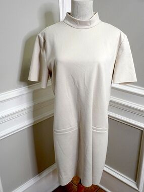 Zara Beige Dress Soft Faux Suede, Size L